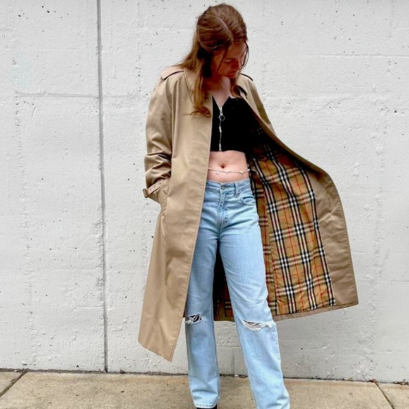 Womens Small Burberry Car Coat 1990’s